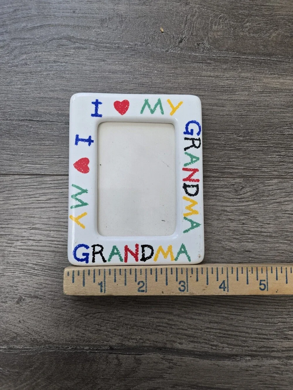 1990's Ceramic I Love My Grandma Picture Frame Or Magnet